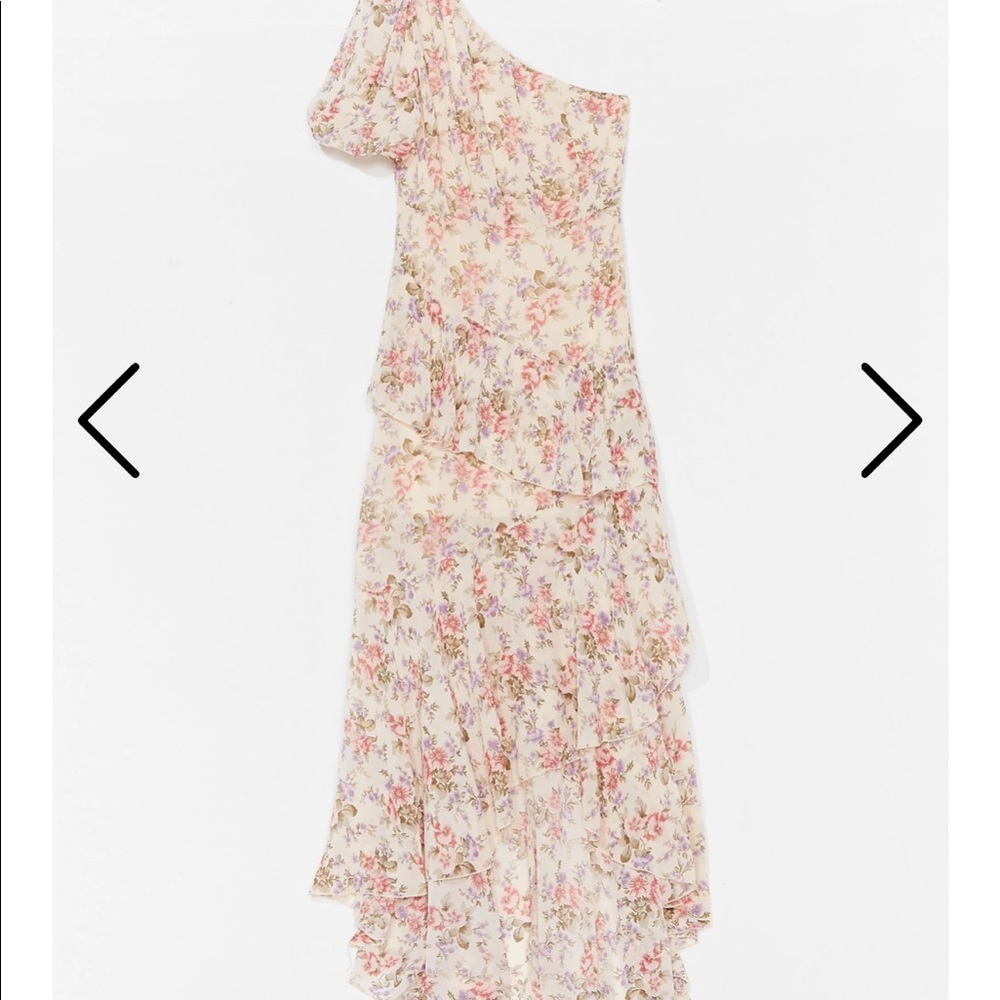 Nasty Gal Floral One Shoulder Maxi
